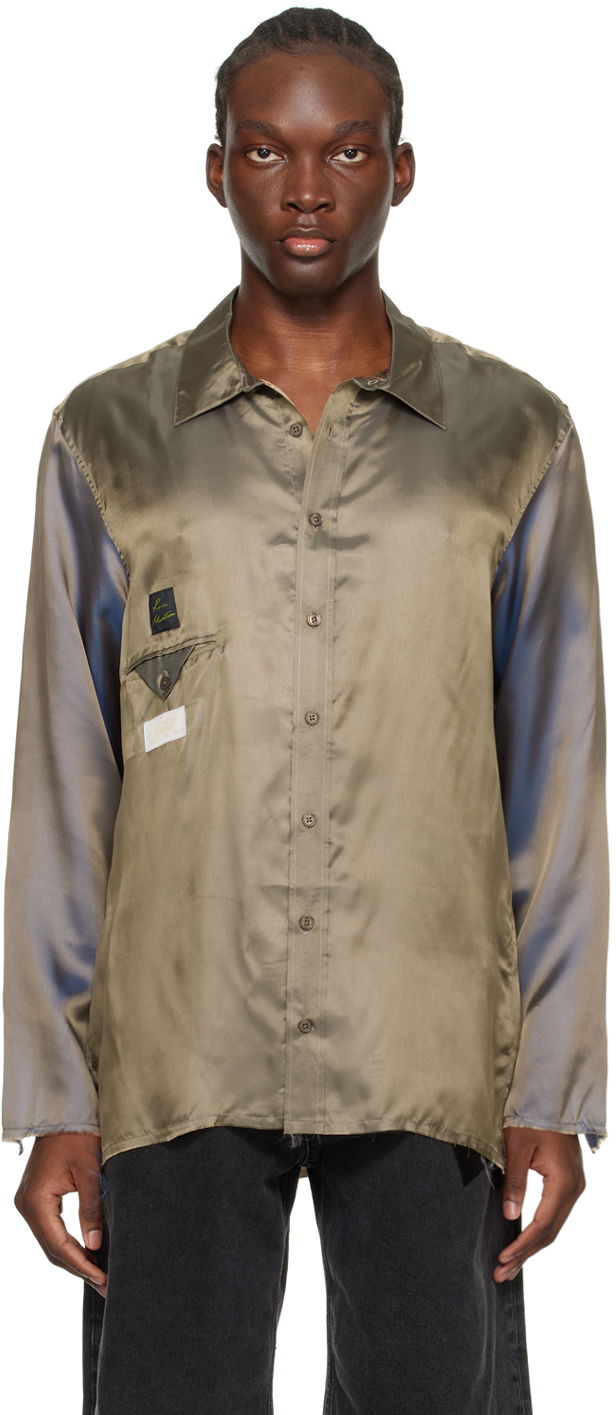 Skjorta Martine Rose Lining Shirt Beige | MRSS24-433