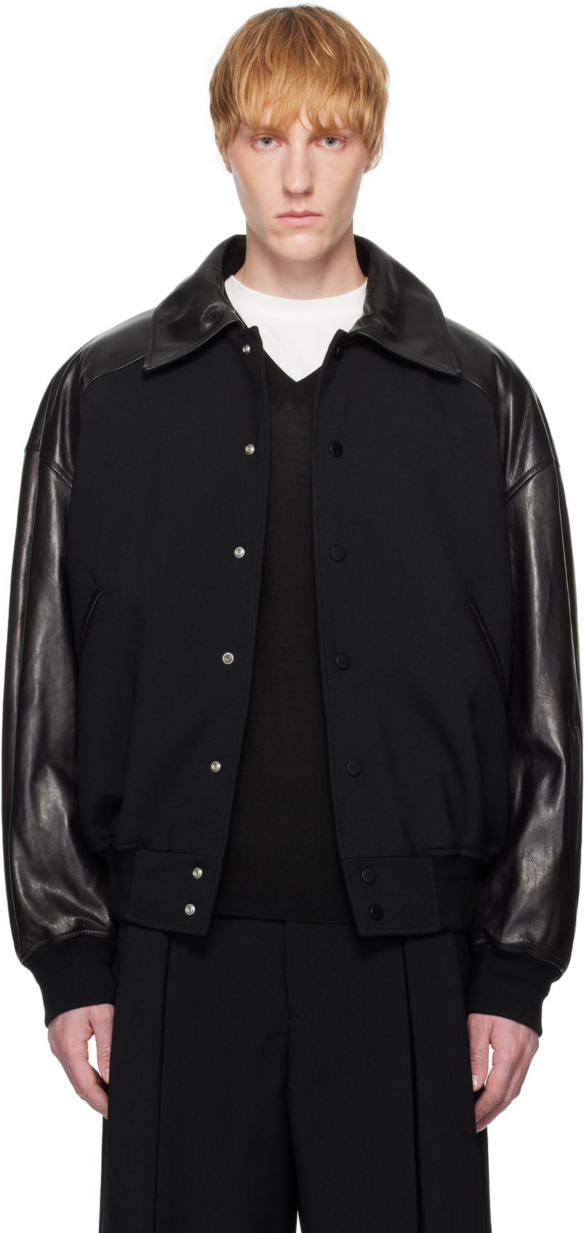 Bomberjacka Jil Sander Jil Sander Padded Leather Bomber Jacket Svart | J21SW0050_J40160