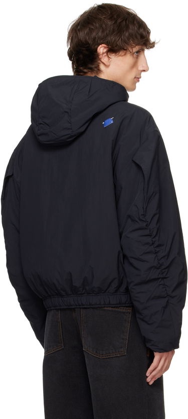 Pufferjacka ADER ERROR Hooded Asymmetrical Zip Jacket Svart | BN01FWJK1302BK, 2