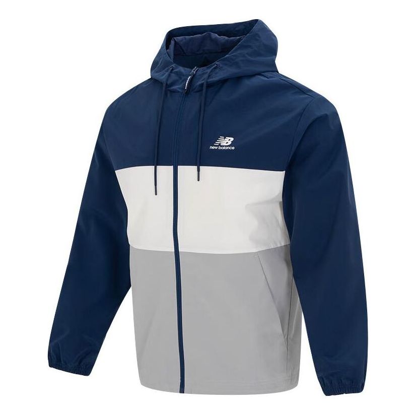 Vindjacka New Balance Lifestyle Hooded Jacket Blå | 5AD38011-NV, 0