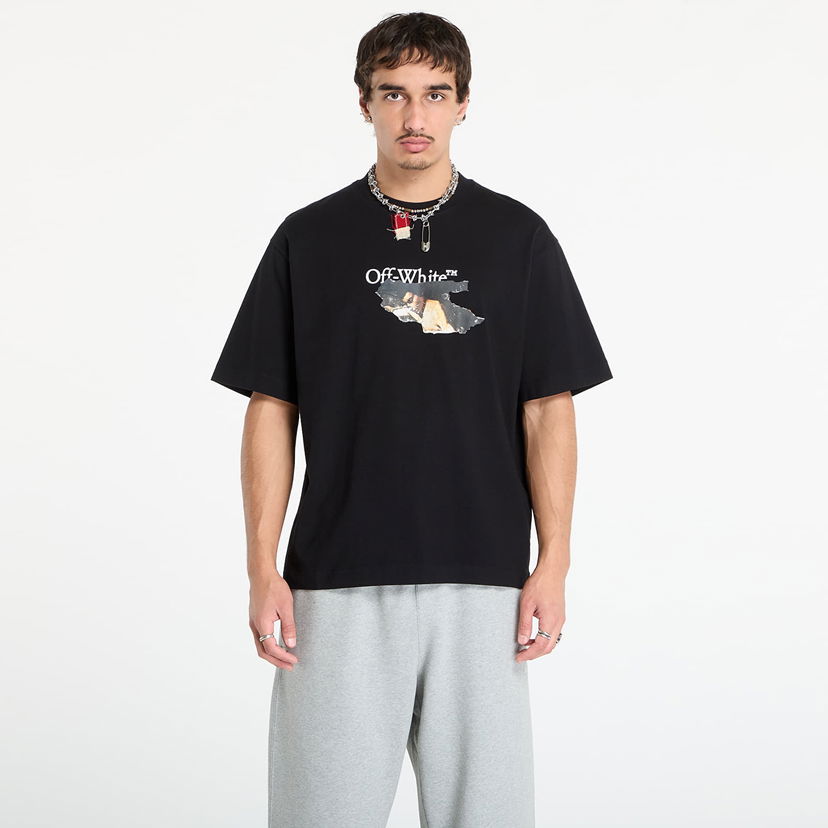 T-shirt Off-White Off-White Paint Arrow Skate Short Sleeve T-Shirt Svart | OMAA120F25JER00U1001