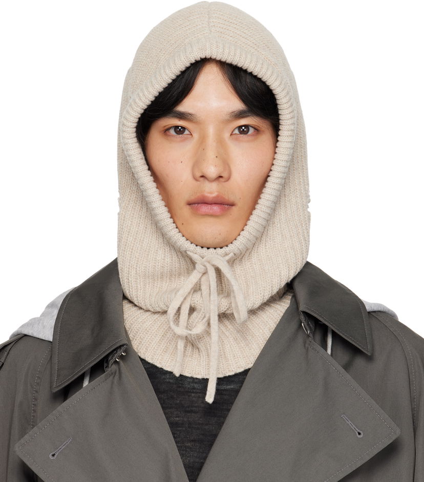 Hatt Maison Margiela MM6 Maison Margiela Knit Wool Hood Beige | S52TB0008 M13138