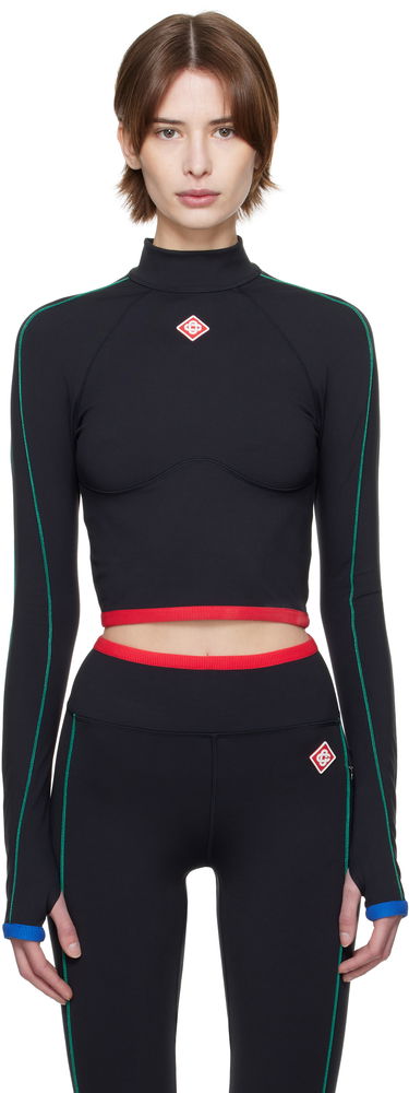Crop top Casablanca Casablanca Raglan Sleeve Sport Top Svart | WPS25-ACT-027-01, 0