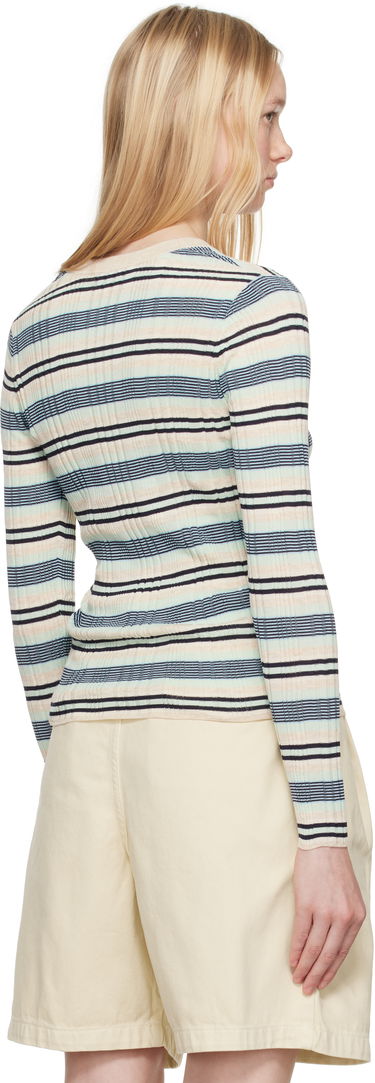 Sweater MAISON KITSUNÉ Maison Kitsuné Fine Rib Striped Cardigan Flerfärgad | OW00505KT1122, 2