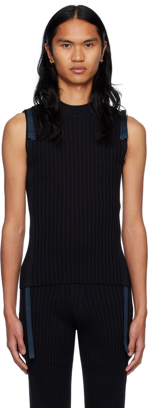 Linne Dion Lee Gathered Utility Tank Top Svart | C7140R23
