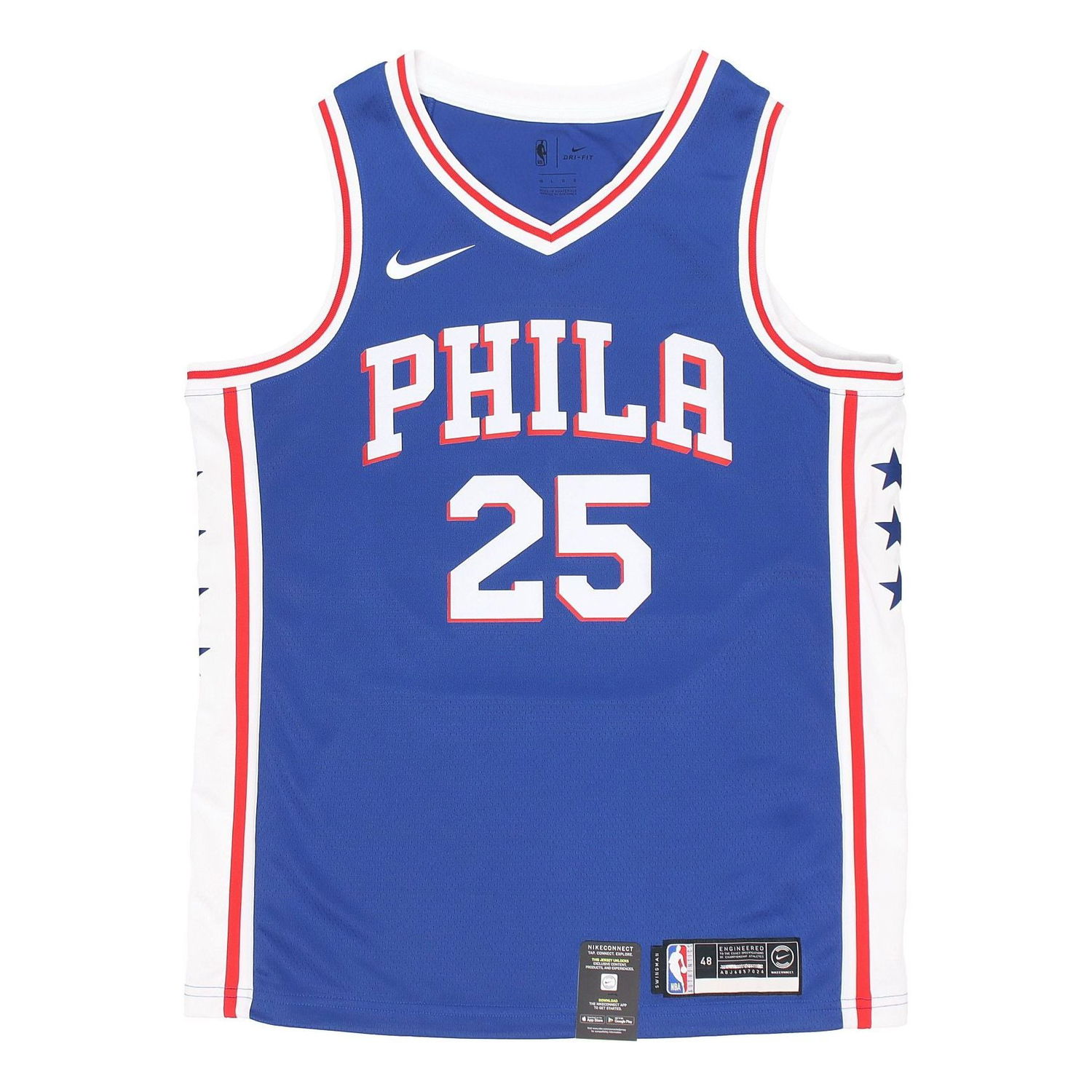 Jersey Nike NBA Icon Edition Swingman Jersey Philadelphia 76ers Simmons Blå | 864501-496, 0