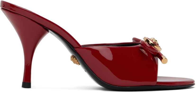 Skovård Versace Versace Opera Bow Patent Heeled Sandals Röd | 1018239_D2VE_1RB3V