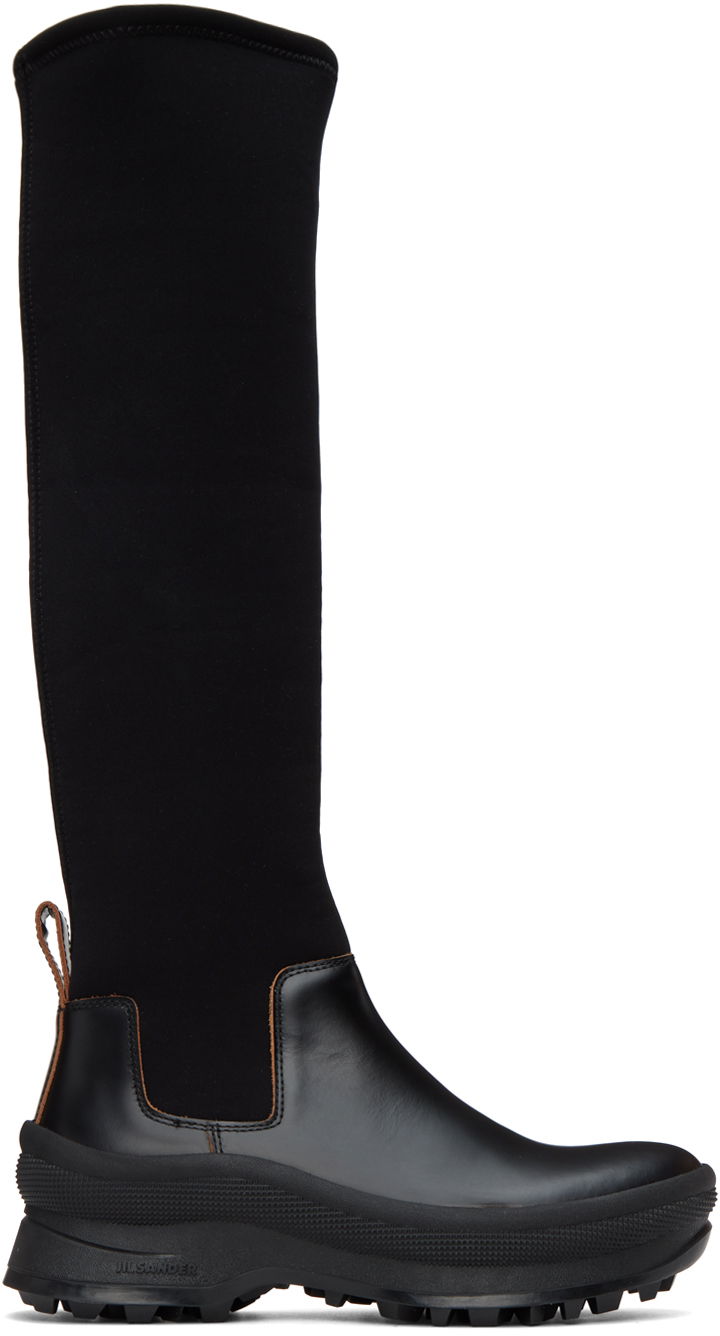 Sneakers och skor Jil Sander Jil Sander Tall Leather Boots Svart | J44WW0001_P4193