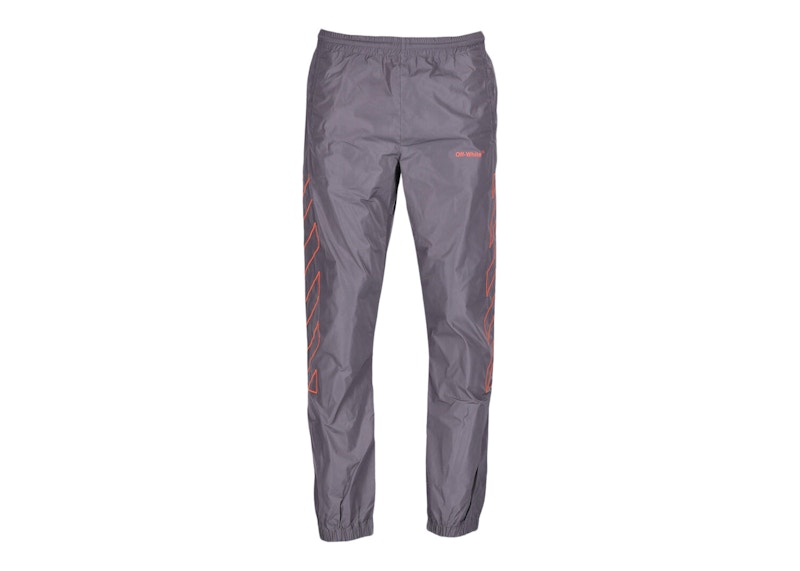 Träningsbyxor Off-White Diagonal Outline Track Pants Dark Grey/Orange Grå | OMCJ015S23FAB0010720