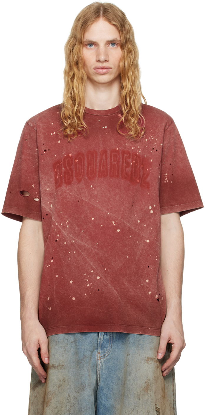 T-shirt DSQUARED2 Loose-Fit T-shirt Röd | S74GD1303_S21600