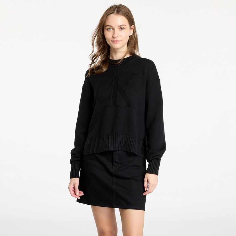 Sweater CALVIN KLEIN Intarsia Loose Sweater Black Svart | J20J224224 BEH