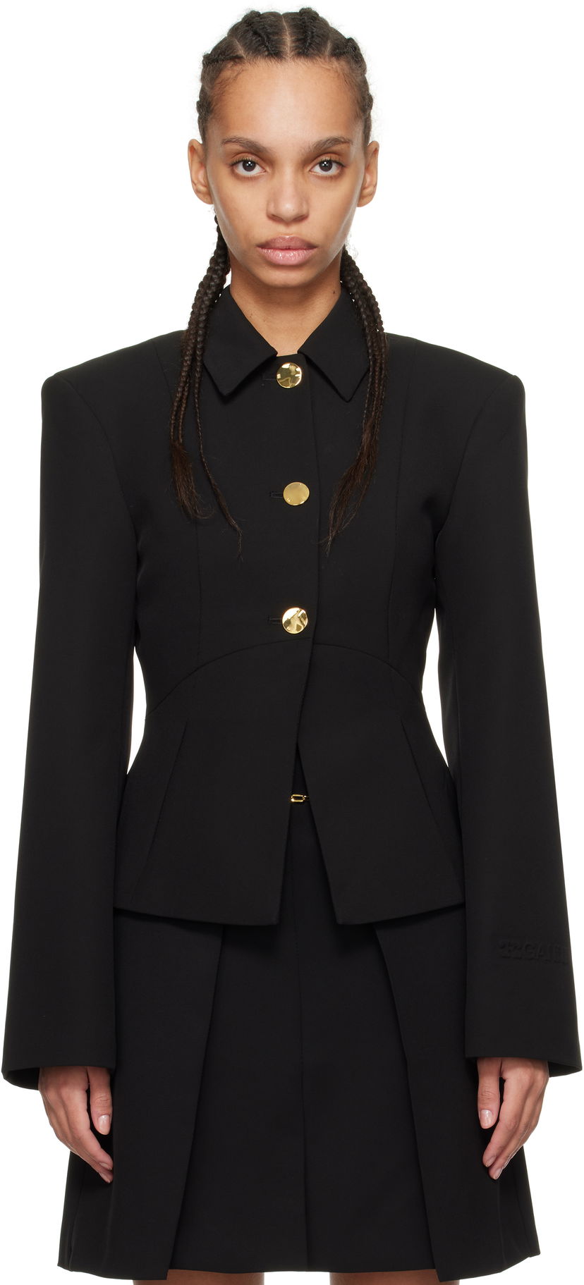 Jacka GANNI GANNI Light Twill Suiting Blazer Svart | W0057