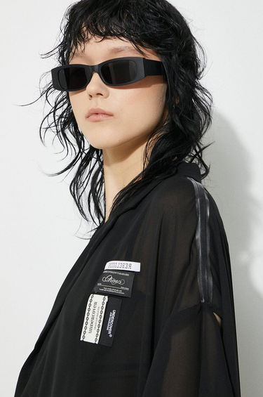 Skjorta UNDERCOVER Undercover Asymmetric Sheer Shirt Svart | UC1D1304.2, 3
