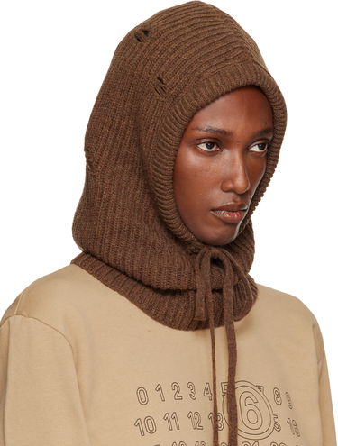 Hatt Maison Margiela MM6 Maison Margiela Knit Wool Hood Beige | S52TB0008 M13138, 3
