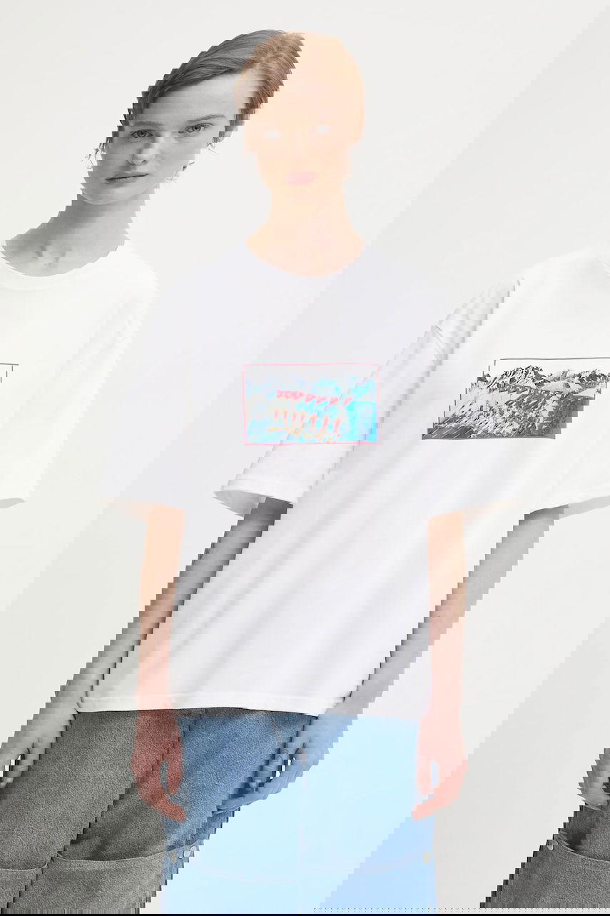 T-shirt Fiorucci Winter Waterskiing Print Boxy Cotton T-shirt Vit | W25FWJTS003CJ01WH01, 0