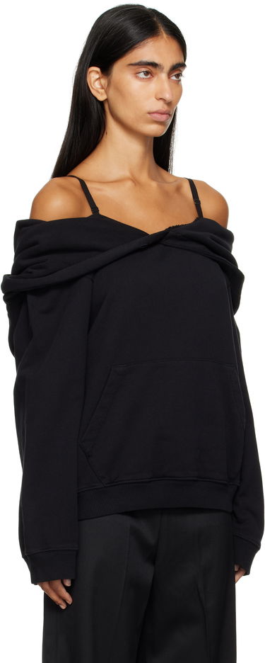 Sweatshirt Maison Margiela MM6 Maison Margiela Off-The-Shoulder Hoodie Svart | S52GU0244 M25014, 1