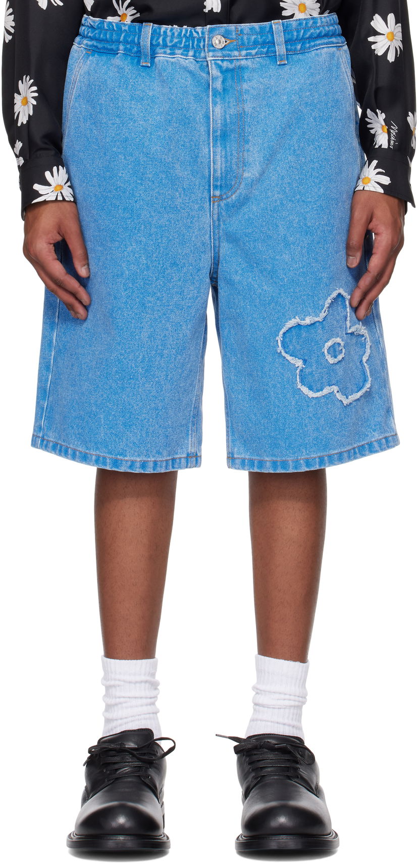 Shorts Marni Marni Patch Denim Shorts Blå | PUJU0070Q2 USCX34