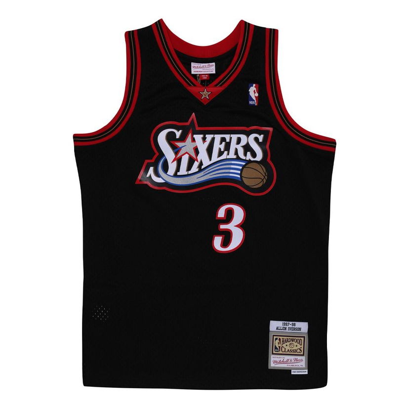 Jersey Mitchell & Ness Philadelphia 76ers Hardwood Classics Basketball Jersey Svart | SMJY4160-P7697AIVBLCK