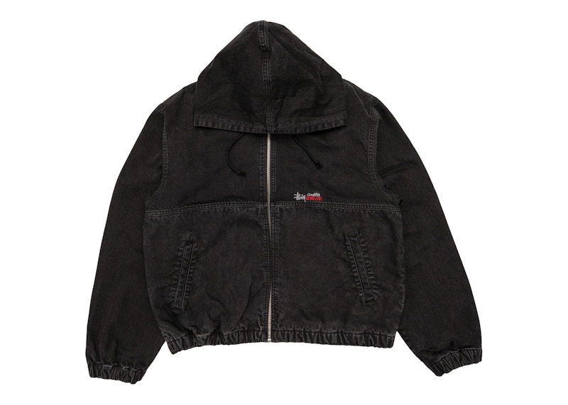Sweatshirt Stüssy Work Jacket With Hood Svart | 115689_BLAC