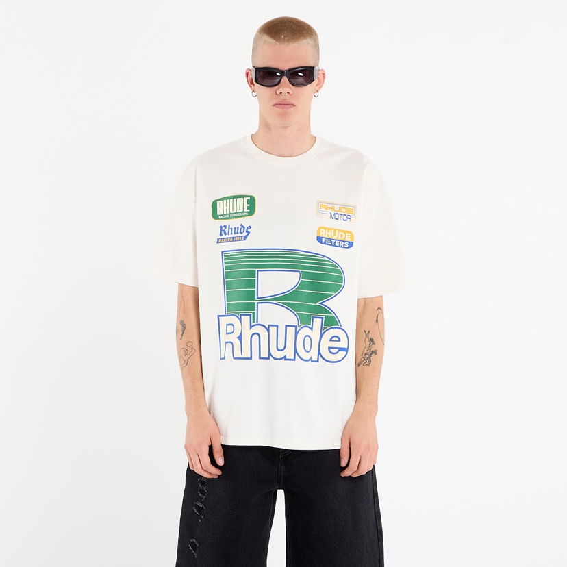 T-shirt Rhude Rhude Roadway Racing T-Shirt Vit | RHPF25TT110120028