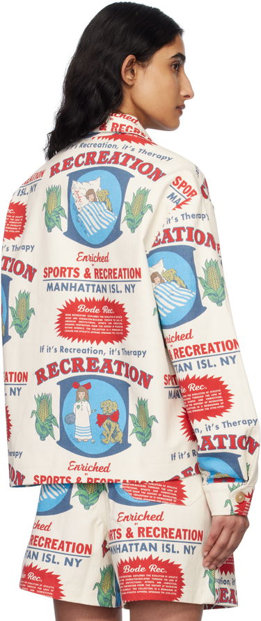 Jacka Bode Bode Enrichment Printed Jacket Vit | MRS25JA015, 2