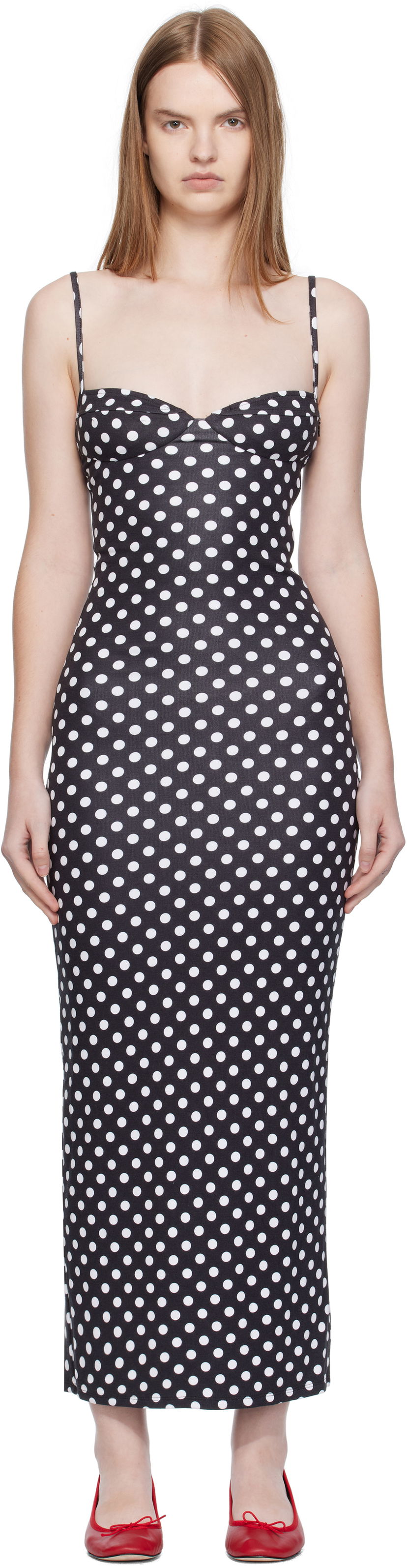 Klä Miaou Miaou Florence Polka Dot Midi Dress Svart | 5067HJBBWP