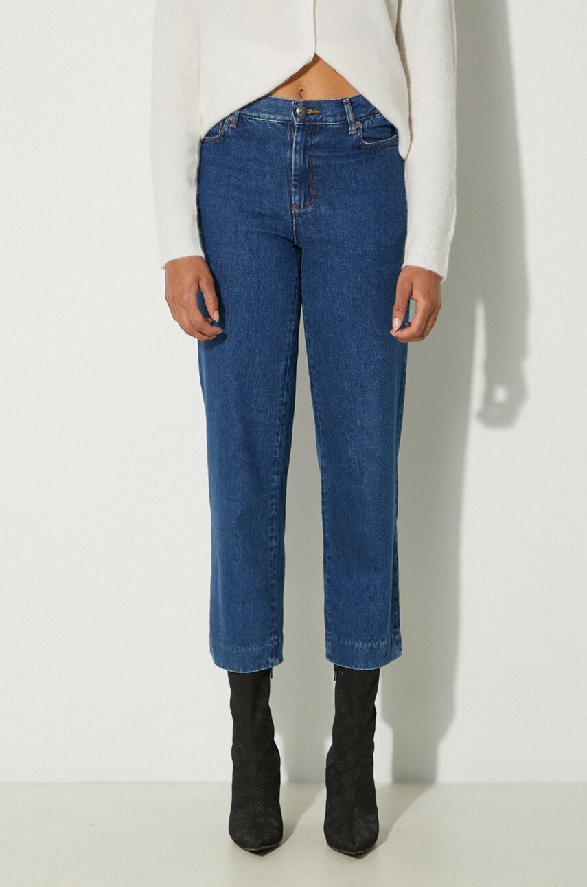 Jeans A.P.C. High Waist Jeans Blå | COGUK.F09131, 0