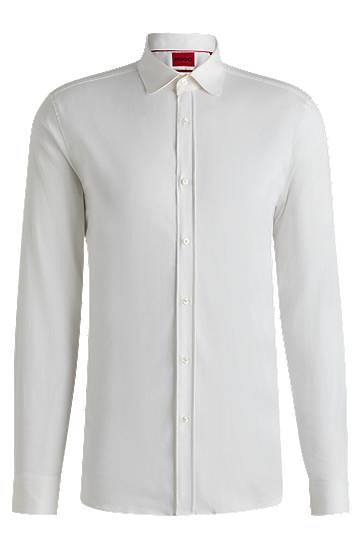 Skjorta BOSS Extra-Slim Fit Stretch Cotton Satin Shirt Vit | 50539721