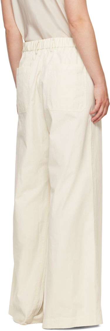 Byxor Helmut Lang Helmut Lang Gusset Wide Leg Trousers Vit | O04HW208, 2