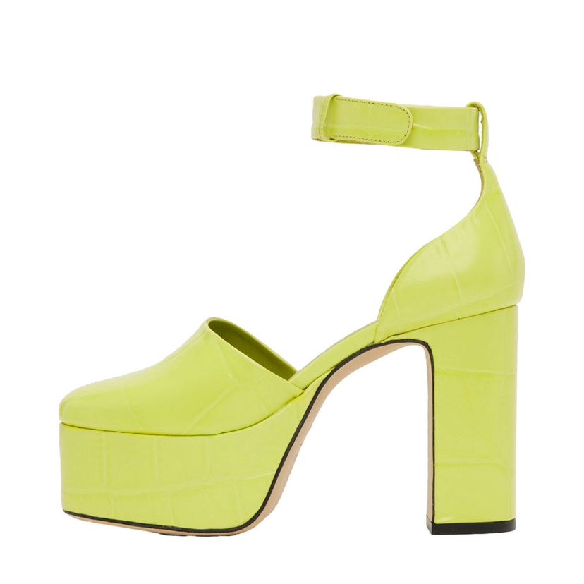 Sneakers och skor BY FAR Croc-Effect Platform Heels Grön | 23SSBARBHAPLMCEL