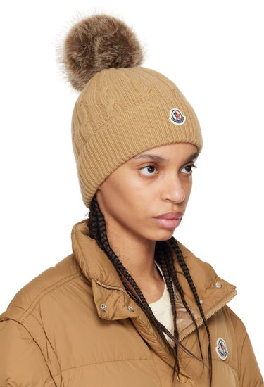 Pufferjacka Moncler Moncler Wool & Cashmere Pom Pom Beanie Brun | K10933B00022M4281, 1