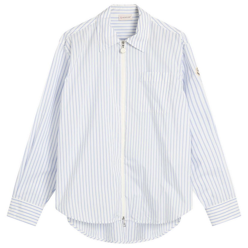 Skjorta Moncler Moncler Striped Zip Shirt Blå | 2F000-16-598S1-F00