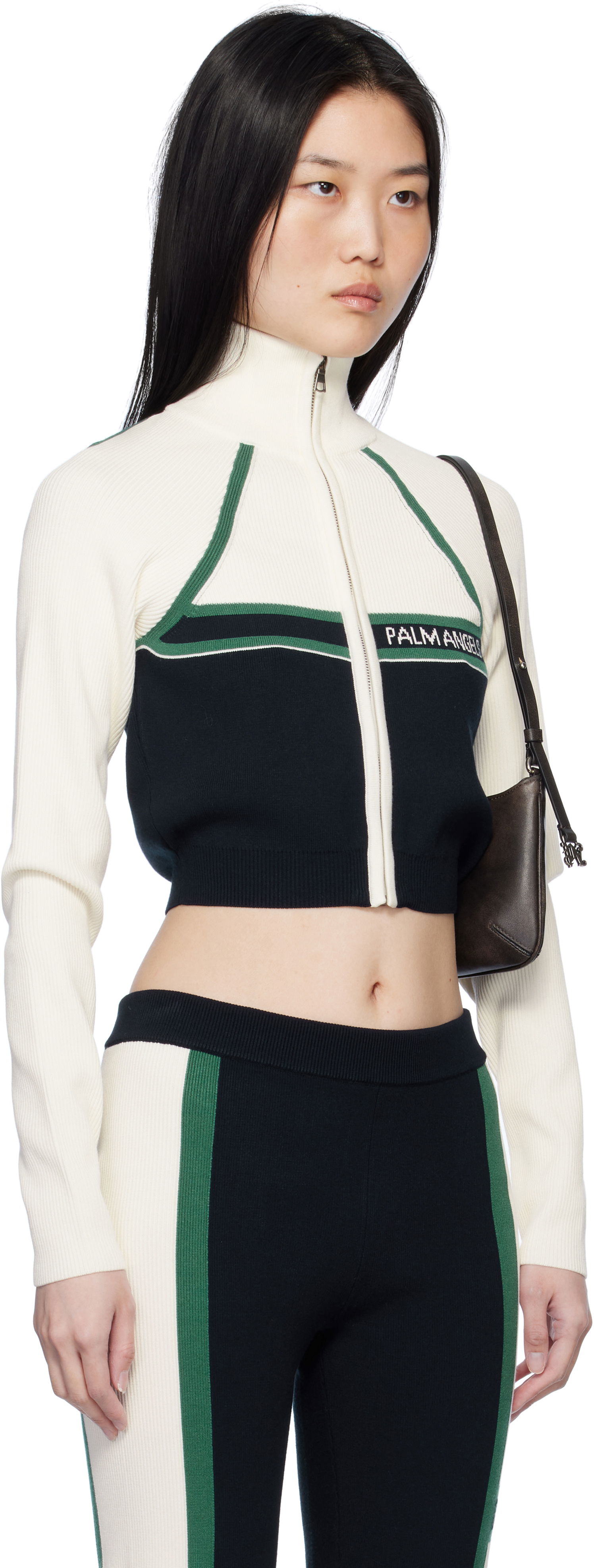 Jacka Palm Angels Racing Zip Jacket Vit | PWHF033S25KNI0014603, 1