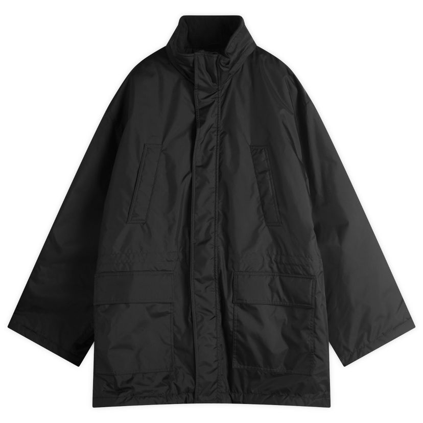 Parkas Balenciaga Balenciaga Nylon Oxford Parka Jacket, Size Large Svart | 814143-TOO04-1000