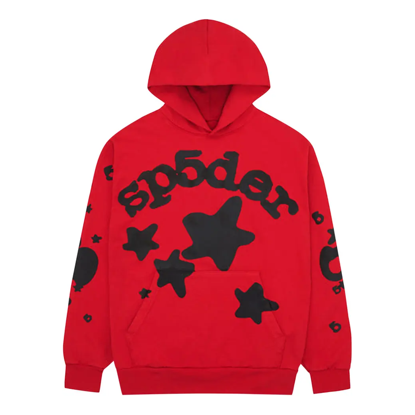 Sweatshirt Sp5der Beluga Hoodie Röd | SP5-BEL-HDRED