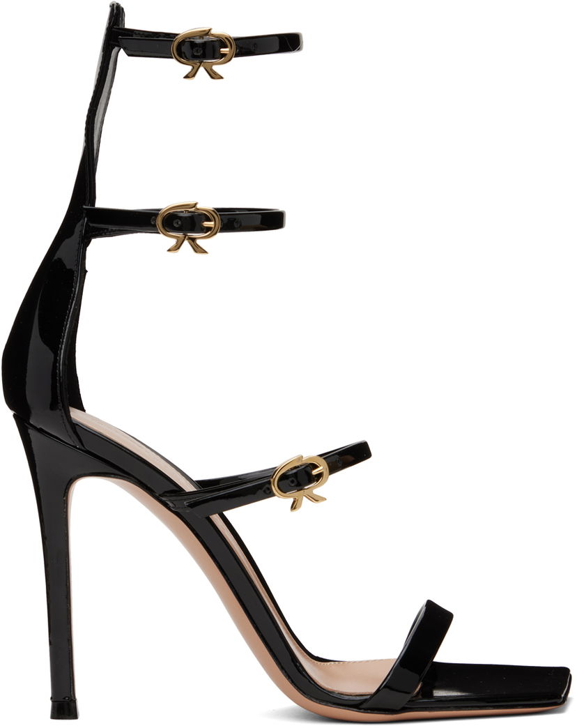 Sneakers och skor Gianvito Rossi Uptown Heeled Sandals With Buckles Svart | G61683.15RIC.VER