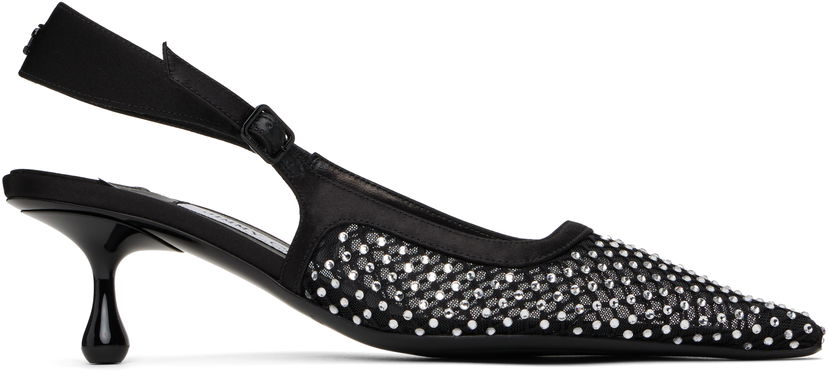 Sneakers och skor Jimmy Choo Jimmy Choo Amel 50 Crystal Slingback Heels Svart | AMEL 50 QHS