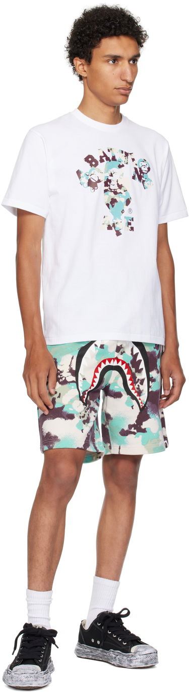 T-shirt BAPE A Bathing Ape Map Camo College Milo Tee Vit | 002TEL301007M, 3