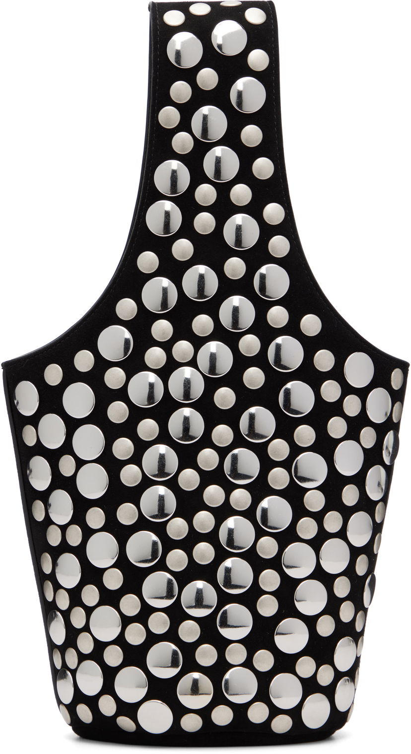 Tygpåse Khaite KHAITE Livia Studded Suede Tote Svart | H2031-849