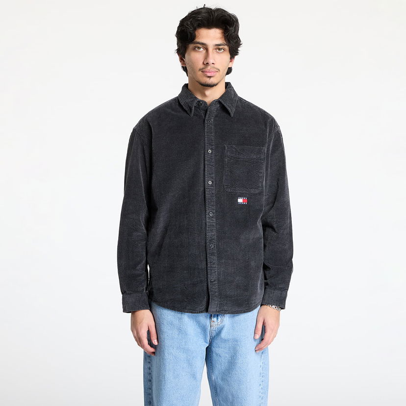 Skjorta Tommy Hilfiger Tommy Jeans Relaxed Chunky Cord Overshirt Svart | DM0DM20245 PT2