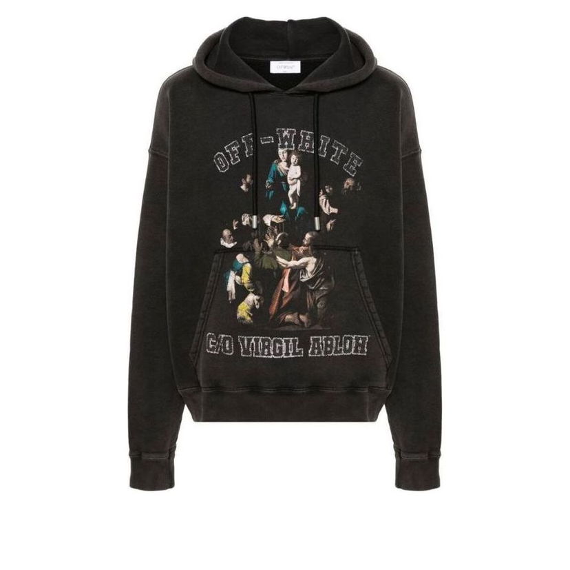 Sweatshirt Off-White Mary Skate Graphic Print Hoodie Svart | OMBB085S24FLE0091001