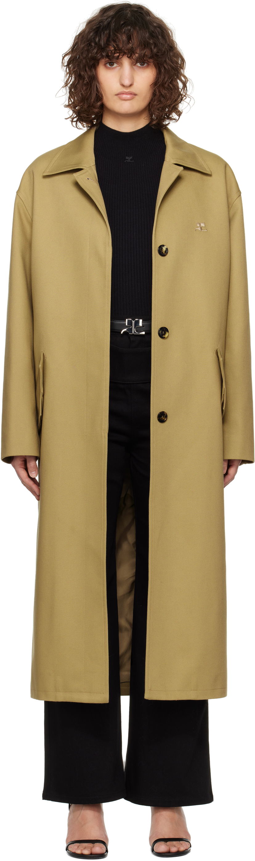 Trenchcoat Courrèges Courrèges Cocoon Coat Grön | 125CMA196PL0179