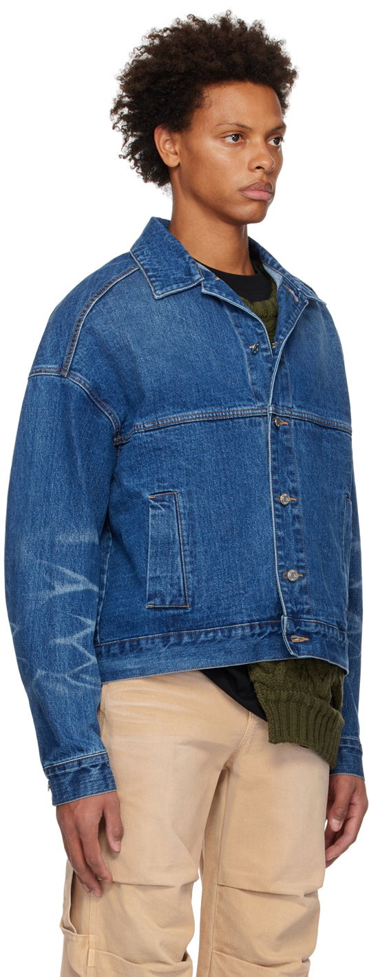 Jacka We11done We11done Printed Denim Jacket Blå | WD-DJ3-22-376-U-BL, 1