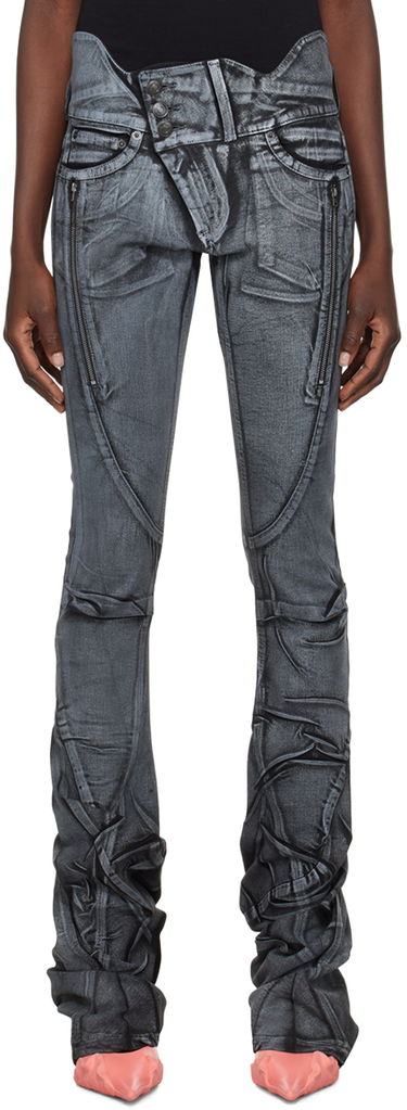 Jeans Ottolinger Ottolinger Trompe-l'œil Printed Skinny Jeans Grå | 1704712, 0