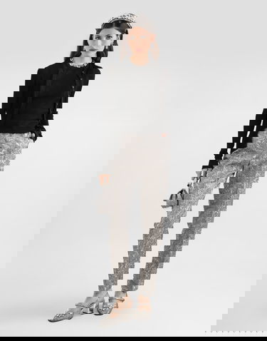 Byxor Dolce & Gabbana Floral Jacquard Trousers Metallisk | FTAM2ZFJZALS0998, 1