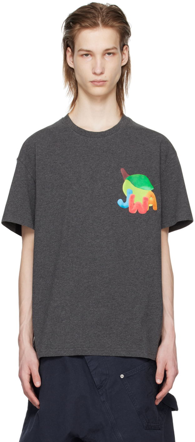 T-shirt JW Anderson Gray Lime T-Shirt Grå | JT0229-PG0980
