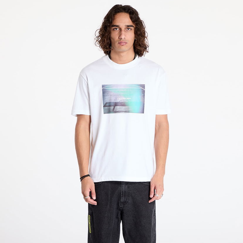 T-shirt CALVIN KLEIN Basketball Court Graphictee White Vit | J30J326869 YAF