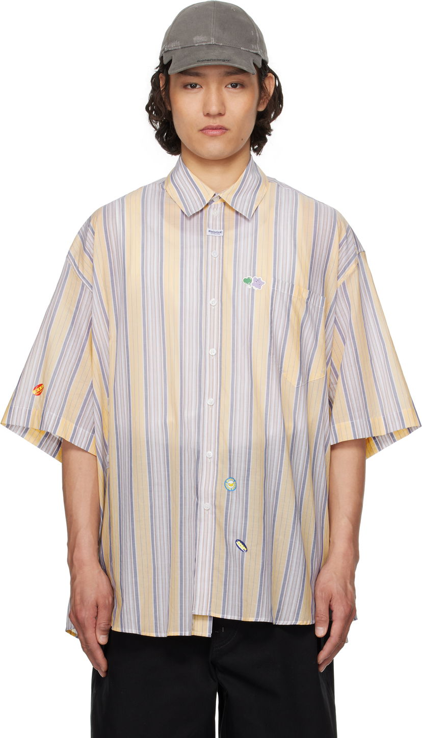 Skjorta Martine Rose Martine Rose Cotton Stripe Shirt Gul | 440WS21306