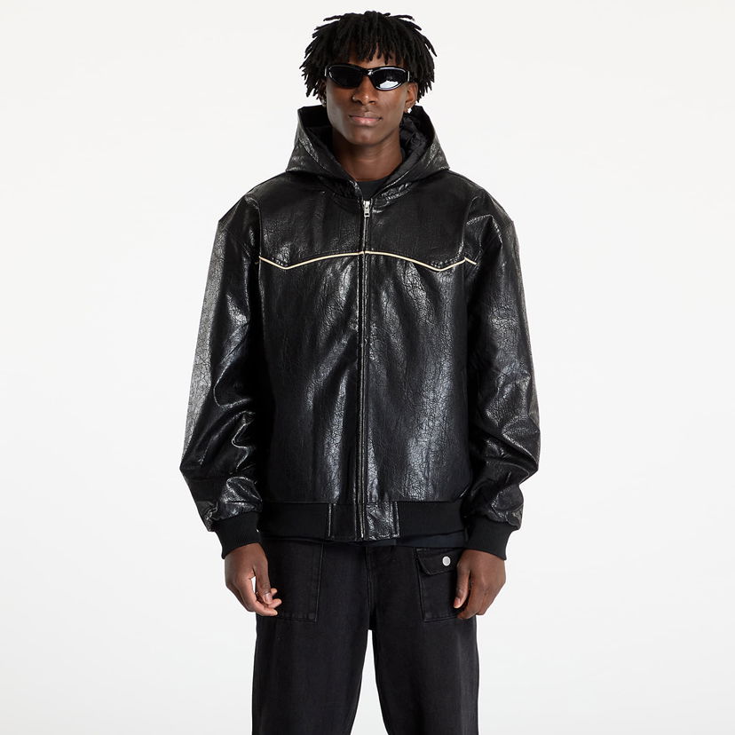 Bomberjacka Pleasures PLEASURES Revenge Hooded Work Jacket Svart | P24W003 BLACK