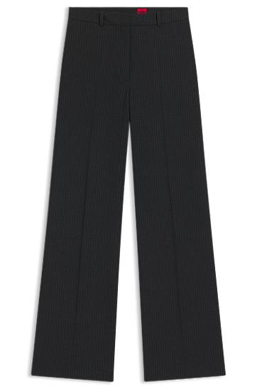 Byxor BOSS Regular-fit Pinstripe Trousers Svart | 50547586